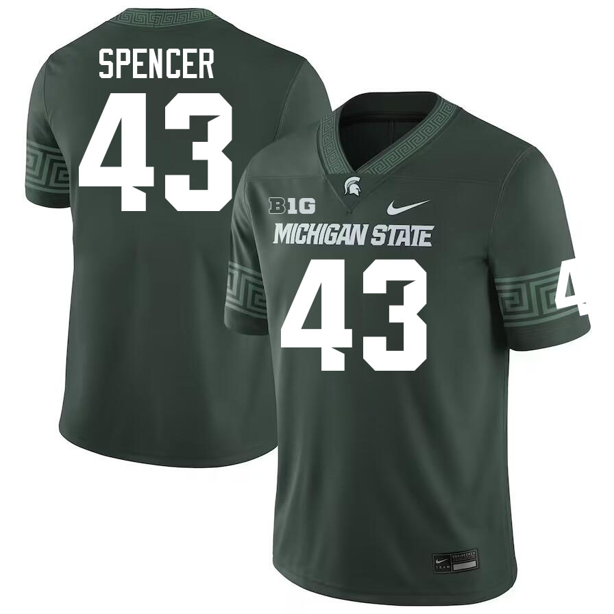 Michigan State Spartans #43 Malik Spencer College Football Jerseys Stitched-Green